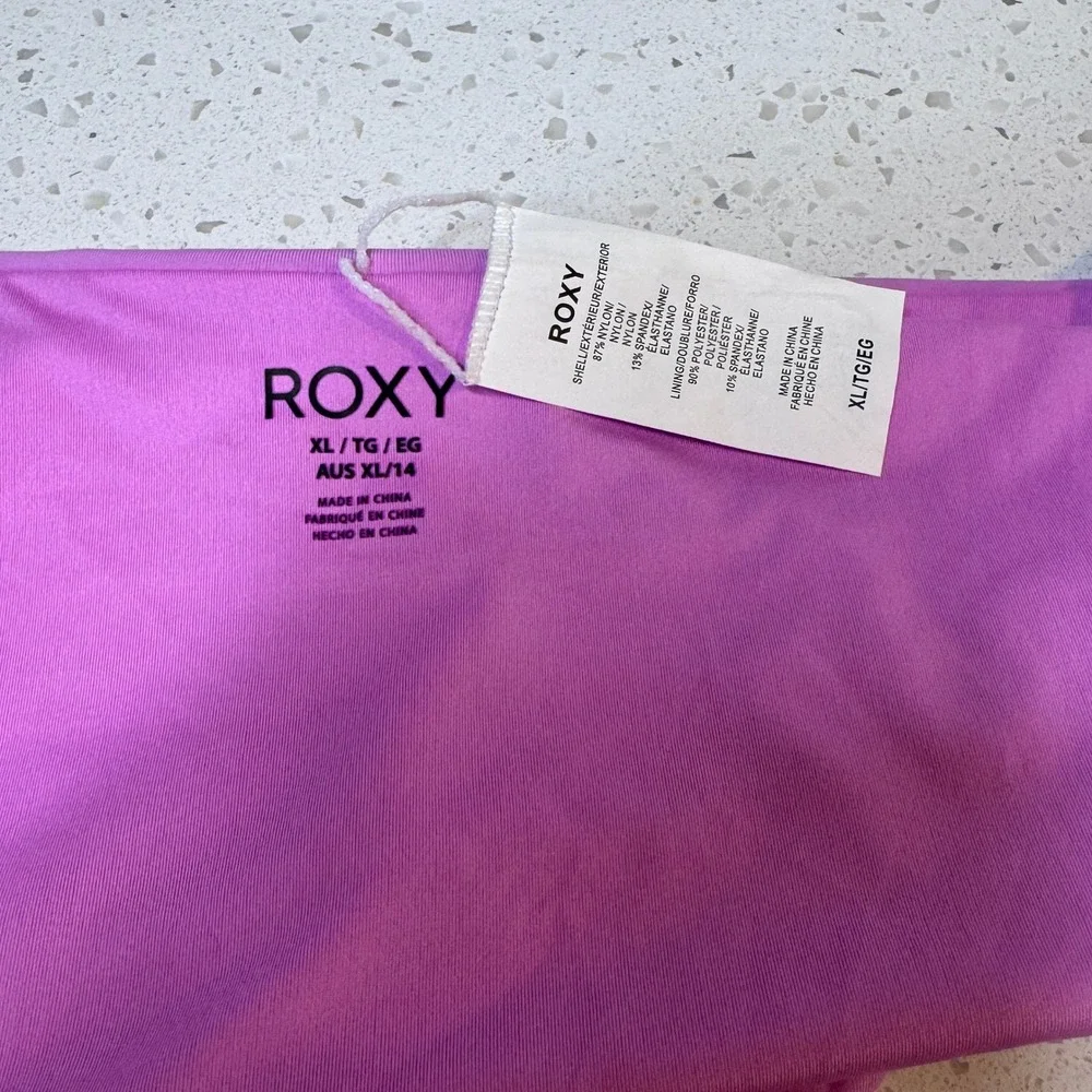 Roxy Womens Purple Low Rise Bikini Bottom Swimsuit Size XL Solid Purple NWT